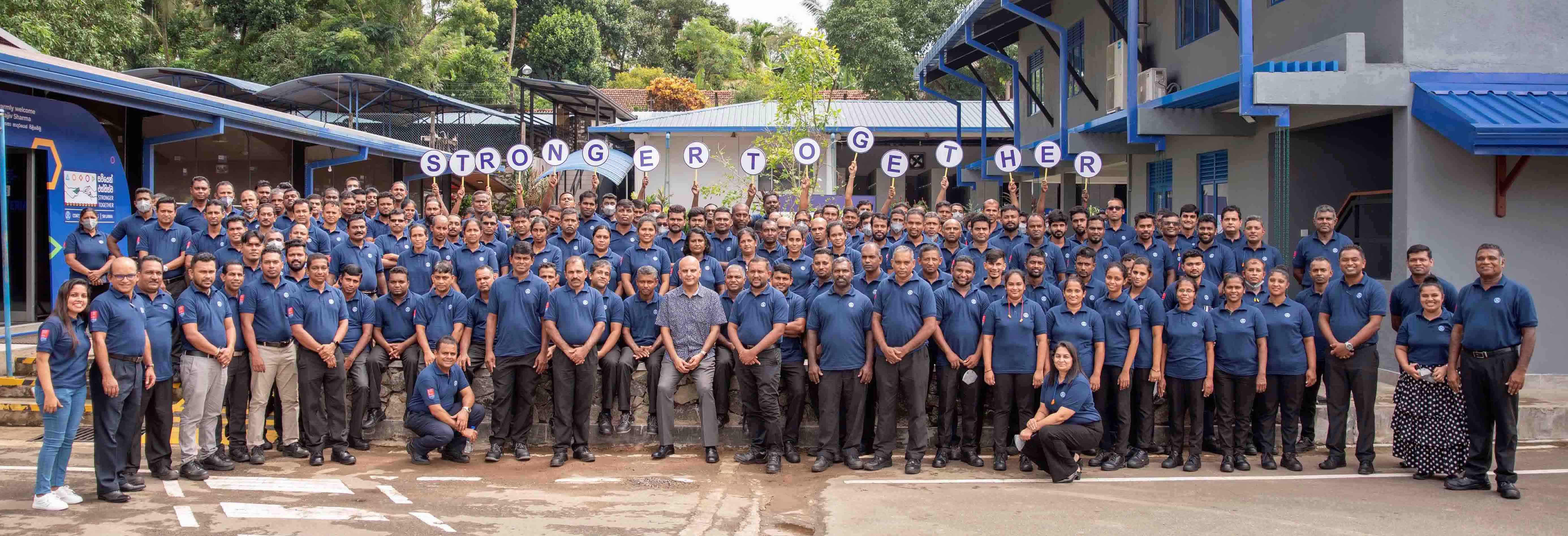 Coats Global CEO Rajiv Sharma with the team in Sri Lanka during his recent visit to the country