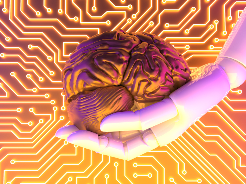ai cloud concept with brain